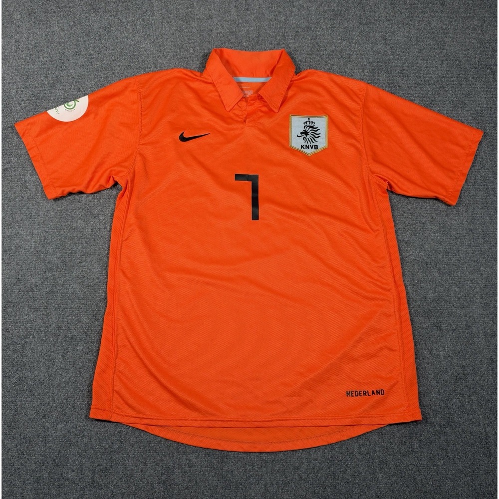 2006 Netherlands Nike Dirk Kuyt #7 World Cup Soccer Jersey Men's XL Holland